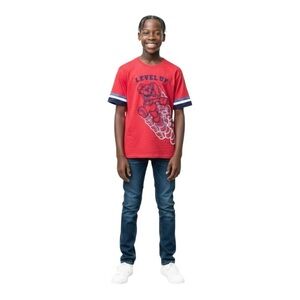 Super Mario Brothers Kids XXL (18) Red “Level Up” T-Shirt
